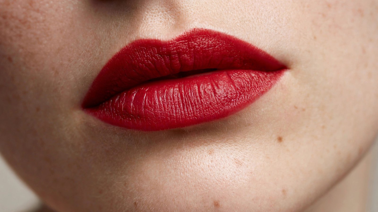 1. The Classic Red Lip + Bare Skin