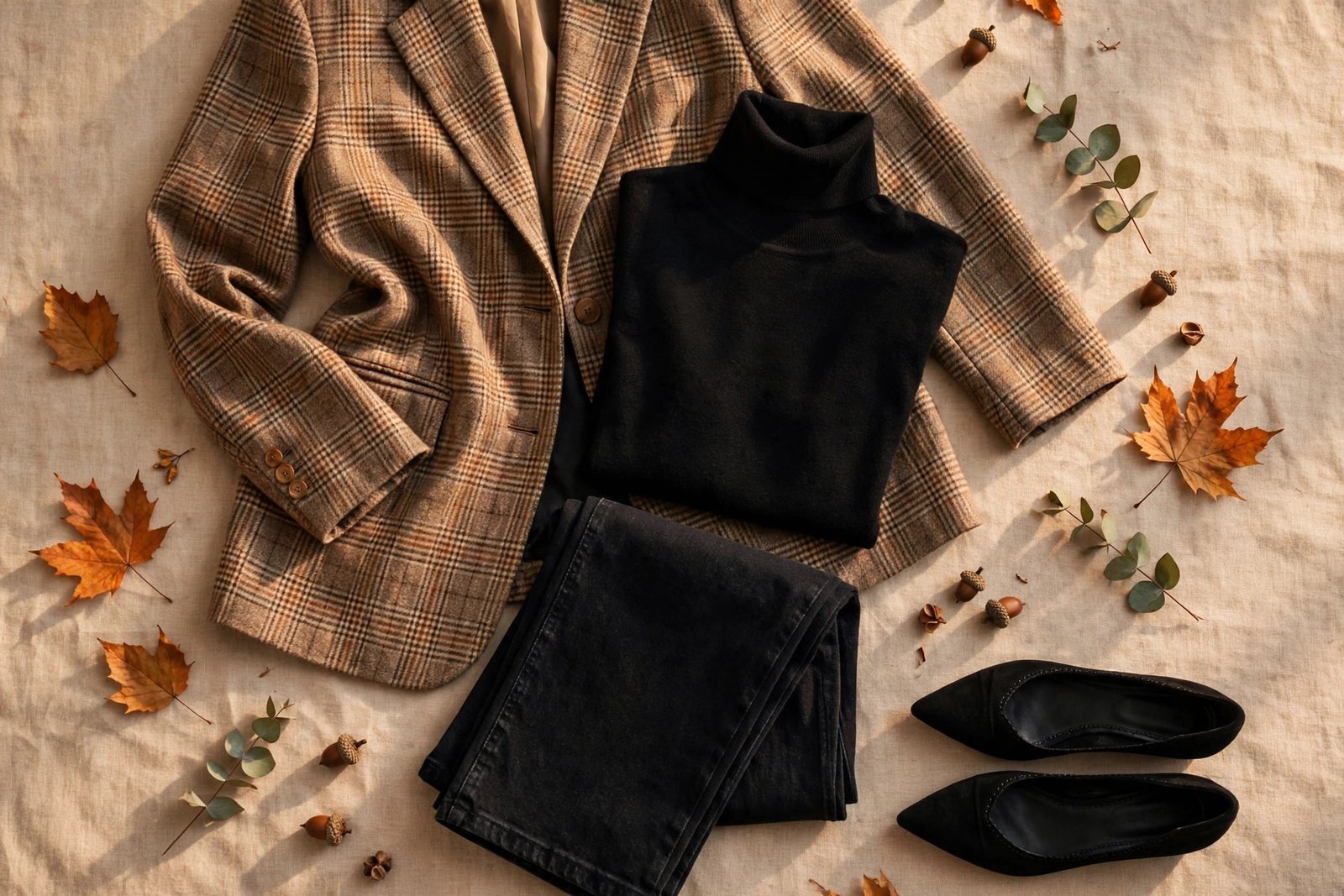 3. Oversized Blazer + Turtleneck