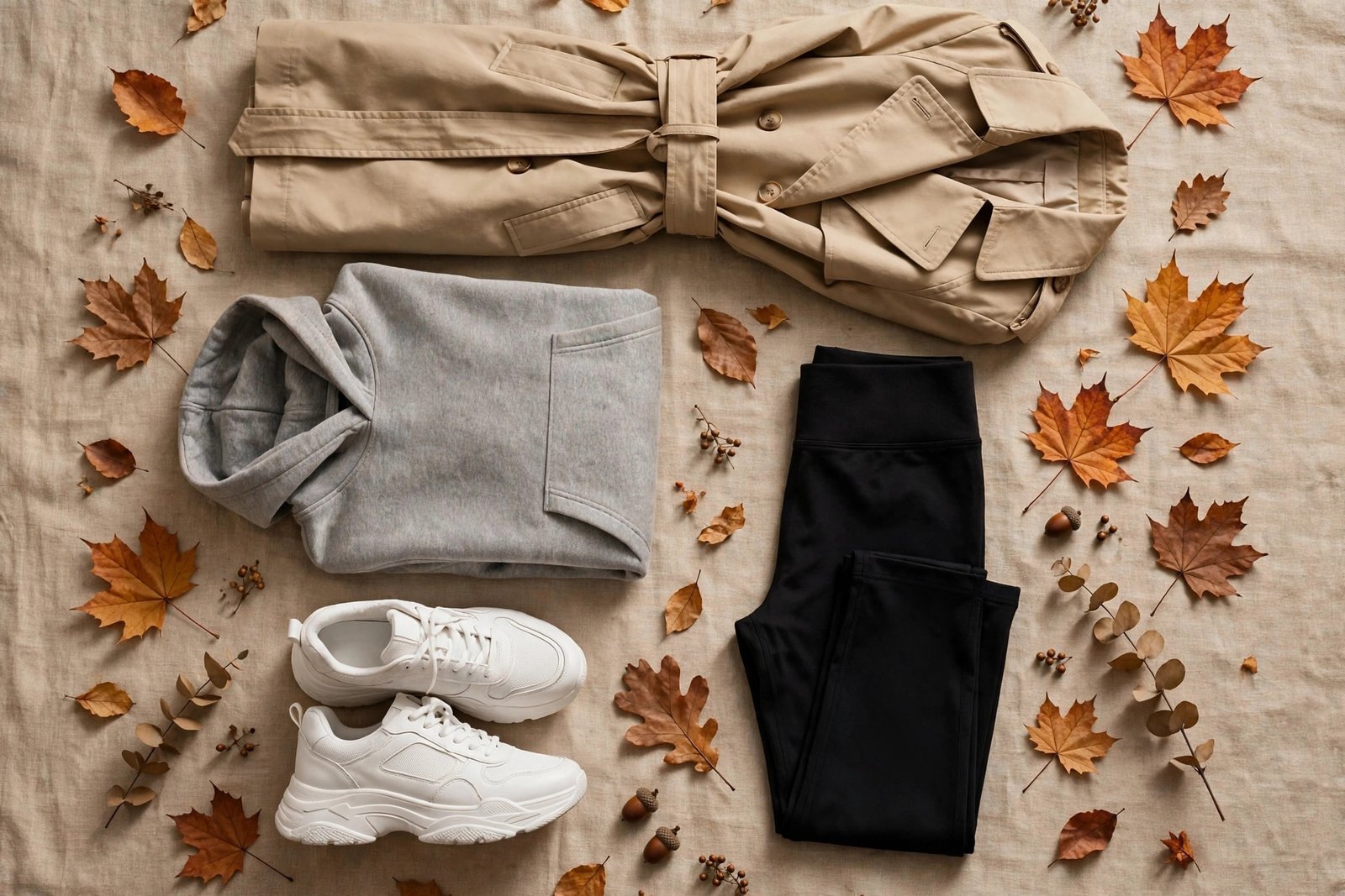8. Trench Coat + Hoodie Combo