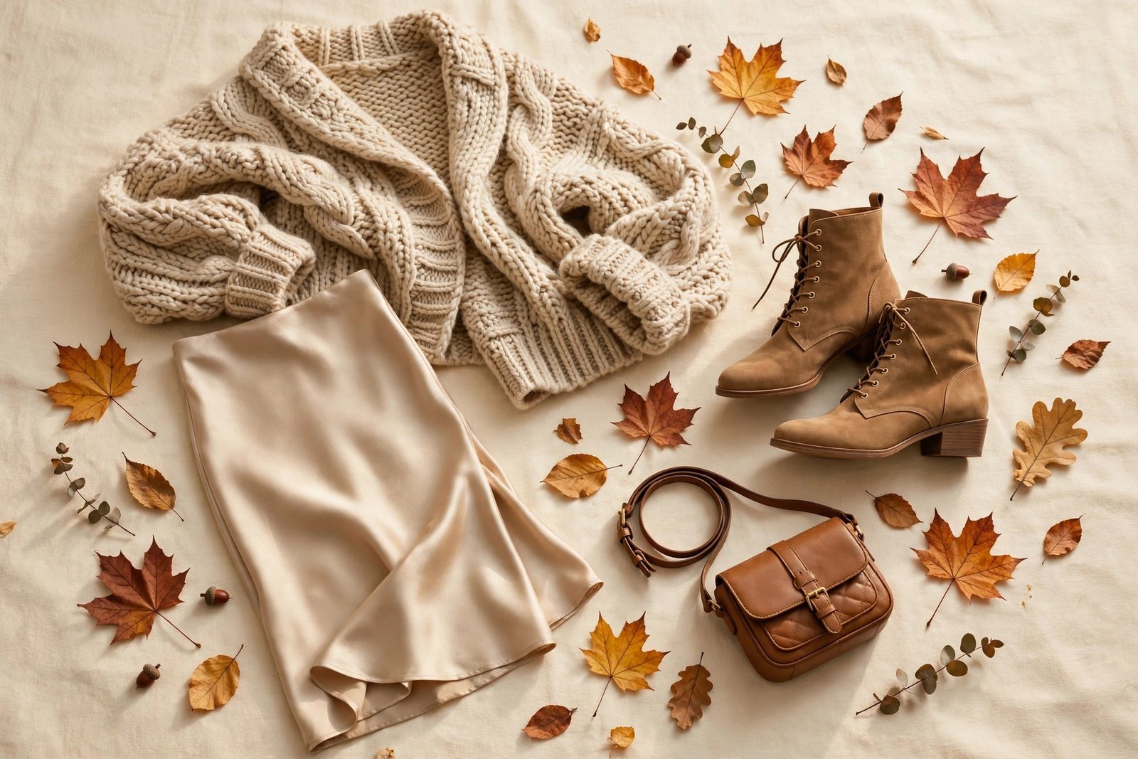 9. Slip Skirt + Chunky Cardigan