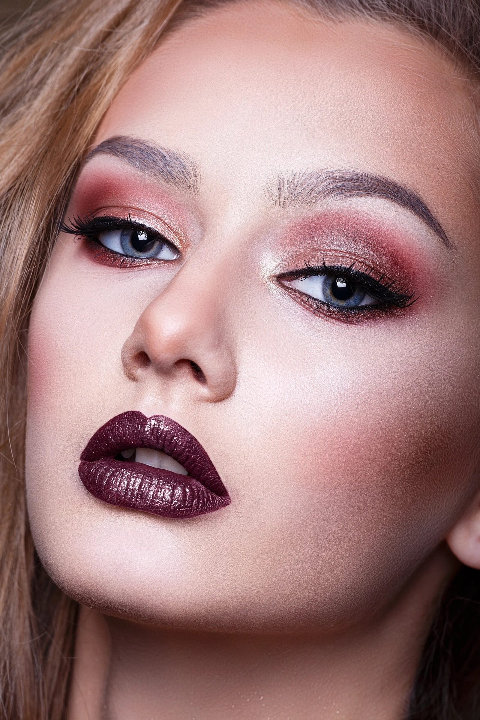 Step 2: Burgundy Smoky Eyes and a Sharp Wing