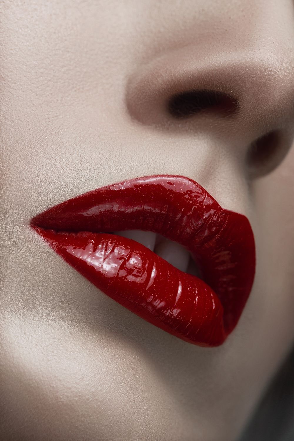 The Ultra-Glossy Deep-Red Lip